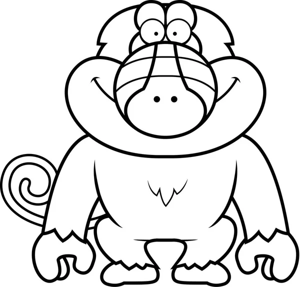 Cartoon Baboon Smiling — Stock Vector