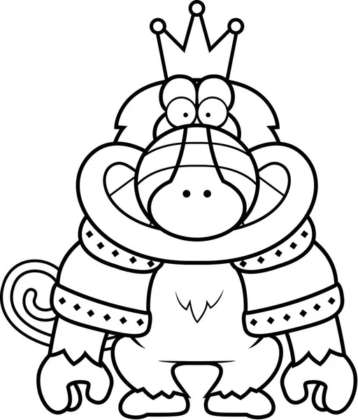 Cartoon babouin roi — Image vectorielle
