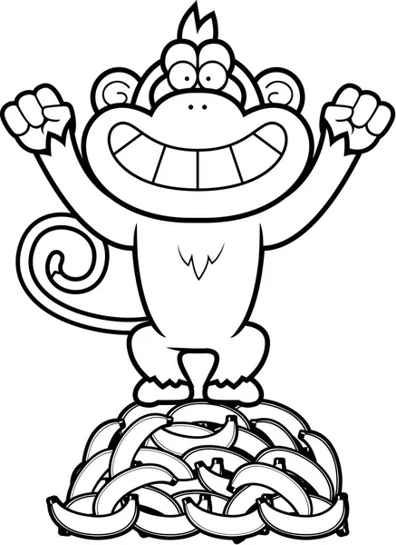 Banane scimmia cartone animato — Vettoriale Stock