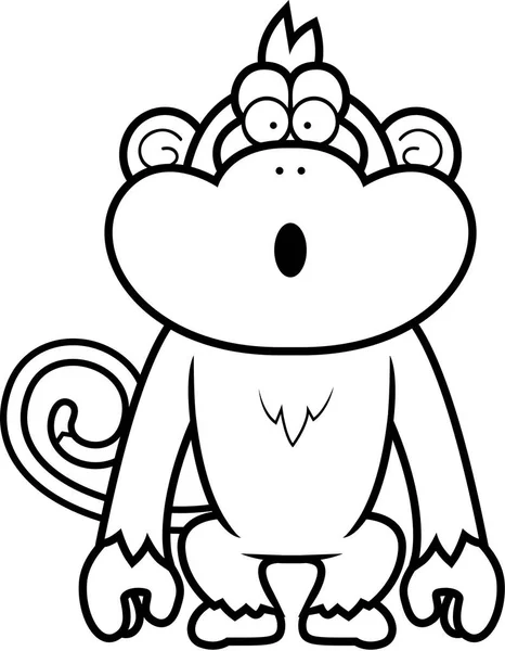Mono de dibujos animados sorprendido — Vector de stock
