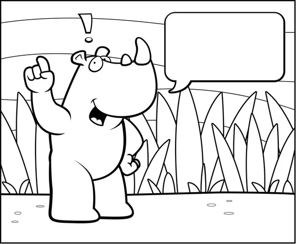 Cartoon Rhino Talking — Stock Vector