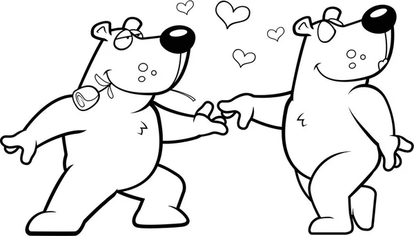 Zeichentrickbär-Romanze — Stockvektor