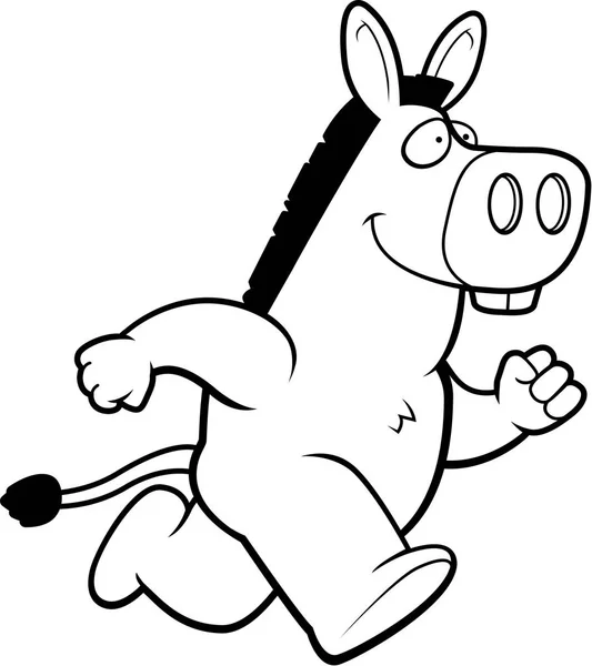 Dibujos animados Donkey Running — Archivo Imágenes Vectoriales