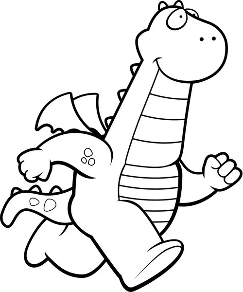 Cartoon Dragon löpning — Stock vektor