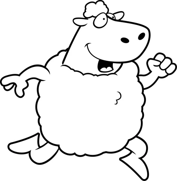 Dessin animé moutons course — Image vectorielle