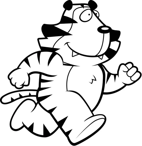 Cartoon Tiger Running — Stockvector
