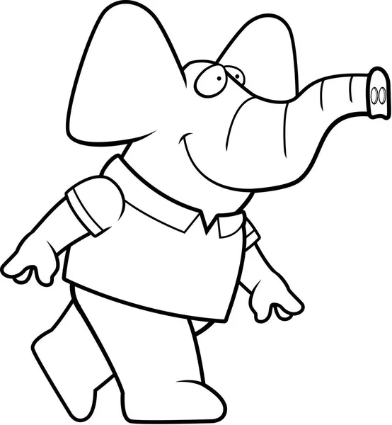 Dessin animé Elephant Walking — Image vectorielle