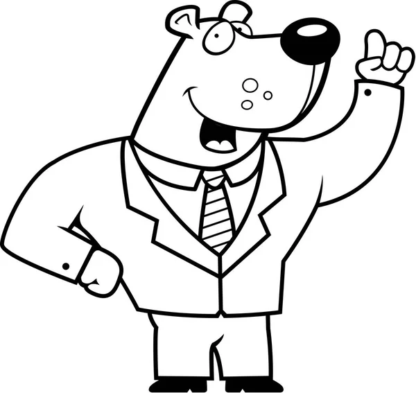 Uomo d'affari Orso dei cartoni animati — Vettoriale Stock
