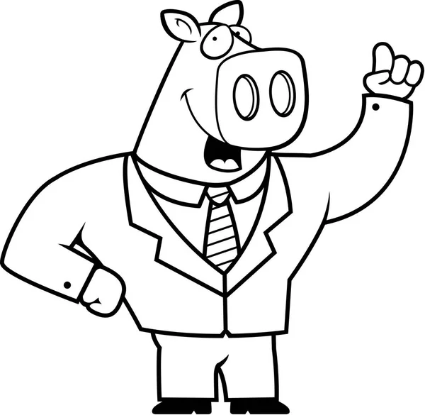 Мультфильм Свинья бизнесмен — стоковый вектор