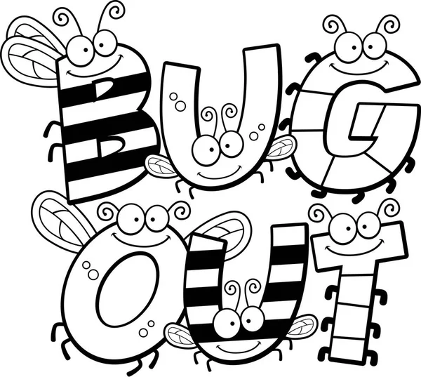 Cartoon bugg ut Text — Stock vektor