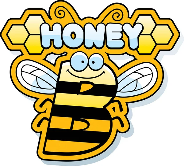 Cartoon Honey Bee tekst — Stockvector