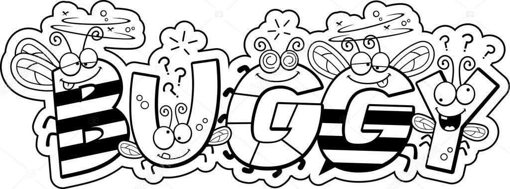 A Cartoon Illustration Of The Text Buggy With A Bug Theme Premium Vector In Adobe Illustrator Ai Ai Format Encapsulated Postscript Eps Eps Format