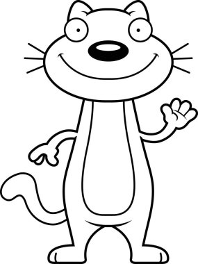 Karikatür kedi sallayarak