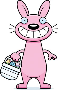 Mutlu karikatür Paskalya tavşanı