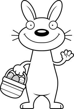 Çizgi film Paskalya tavşanı sallayarak