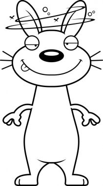 Sarhoş karikatür tavşan