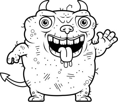 Çirkin şeytan sallayarak