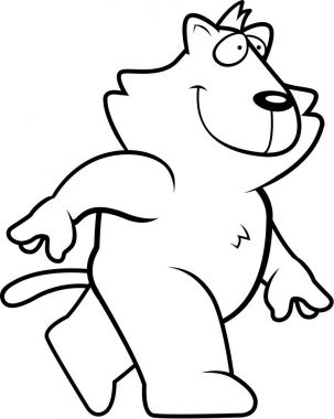 Yürüyüş karikatür kedi