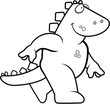 Çizgi film dinozor yürüyüş