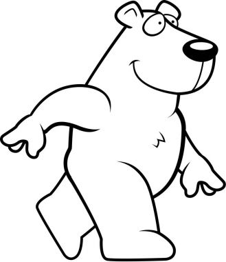 Çizgi film kutup ayısı yürüyüş