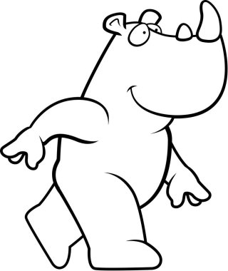 Çizgi film Rhino yürüyüş