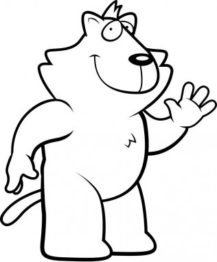 Karikatür kedi sallayarak