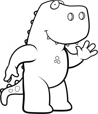 Çizgi film dinozor sallayarak