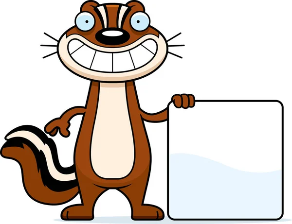 Cartoon Chipmunk segno — Vettoriale Stock