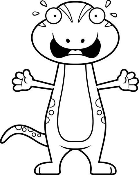 Caricature effrayée Gecko — Image vectorielle