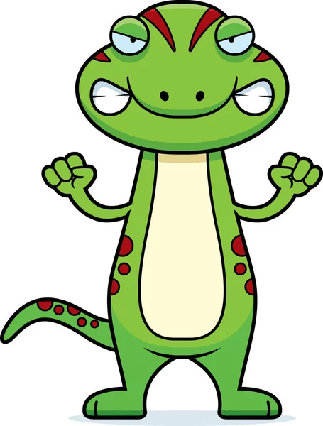Desenhos animados irritados Gecko — Vetor de Stock