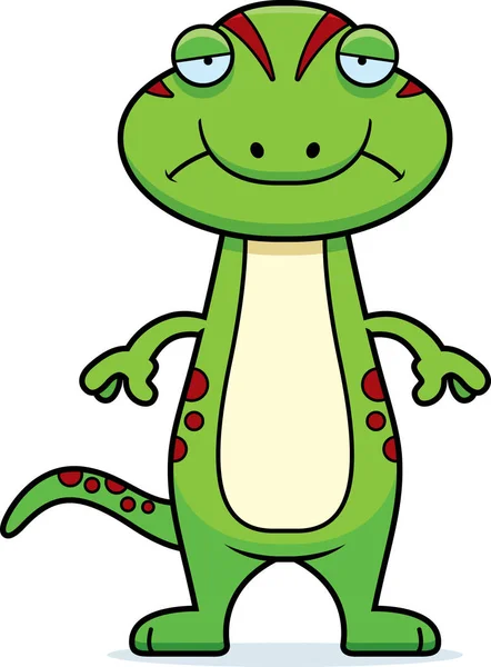 Trauriger Cartoon-Gecko — Stockvektor