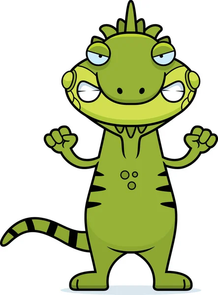 Desenhos animados irritados Iguana — Vetor de Stock