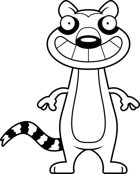 행복 한 만화 여우 원숭이 — 스톡 벡터