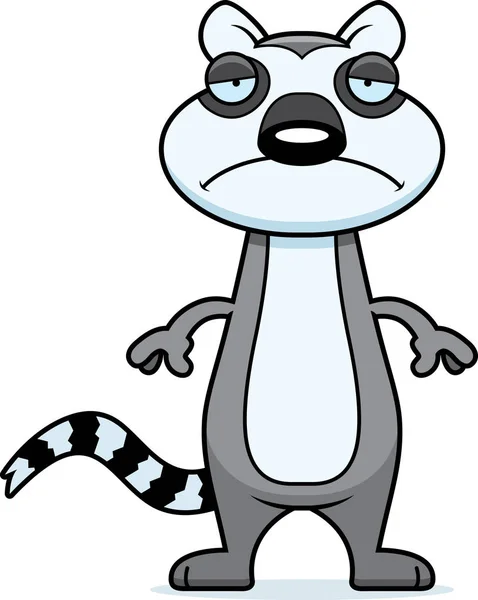 Sad Cartoon Lemur — Stock Vector