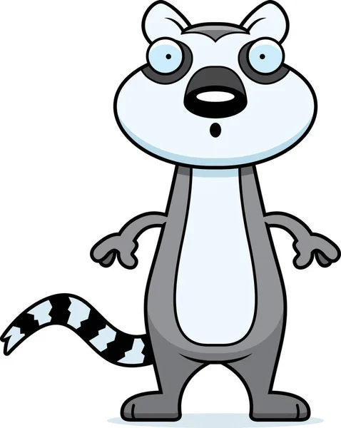 Sorprendido lémur de dibujos animados — Vector de stock