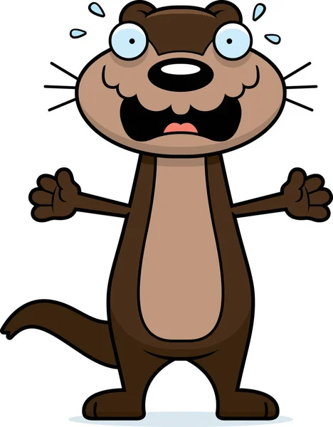 Otter de dibujos animados asustado — Vector de stock