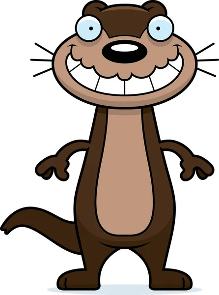 Happy Cartoon Otter — Stock Vector