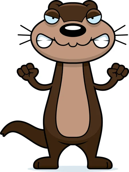 Angry Cartoon Otter — Stock Vector