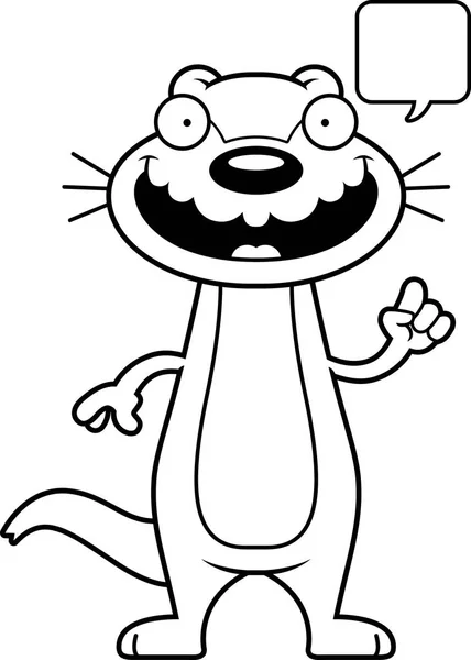 Cartoon Otter Hablando — Archivo Imágenes Vectoriales