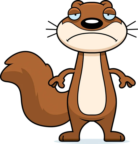 Triest cartoon eekhoorn — Stockvector
