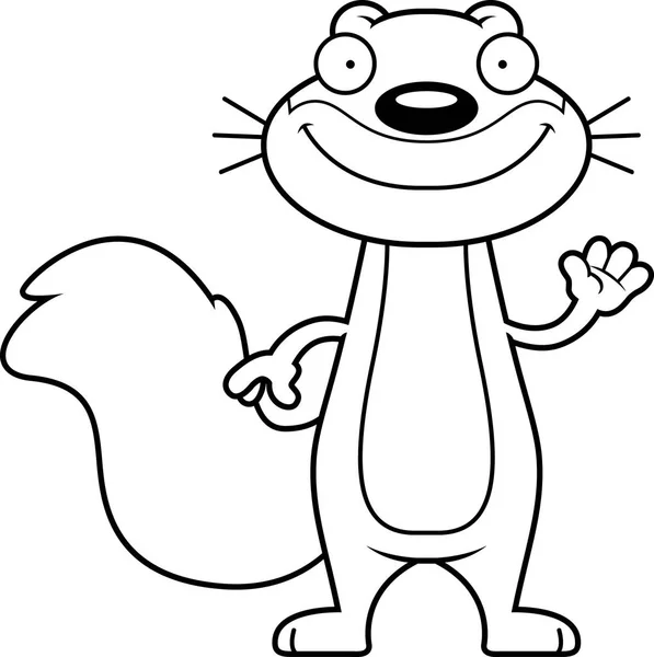 A cartoon illustration of a squirrel waving. 