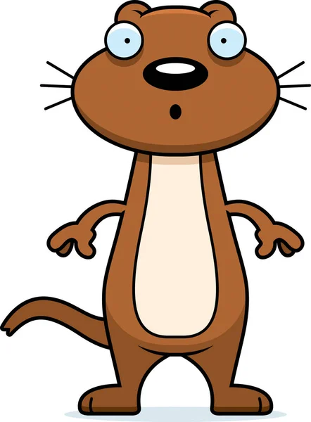 Surprised Cartoon Weasel — Stock Vector