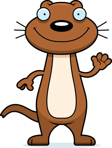 Cartoon Weasel ondulant — Image vectorielle