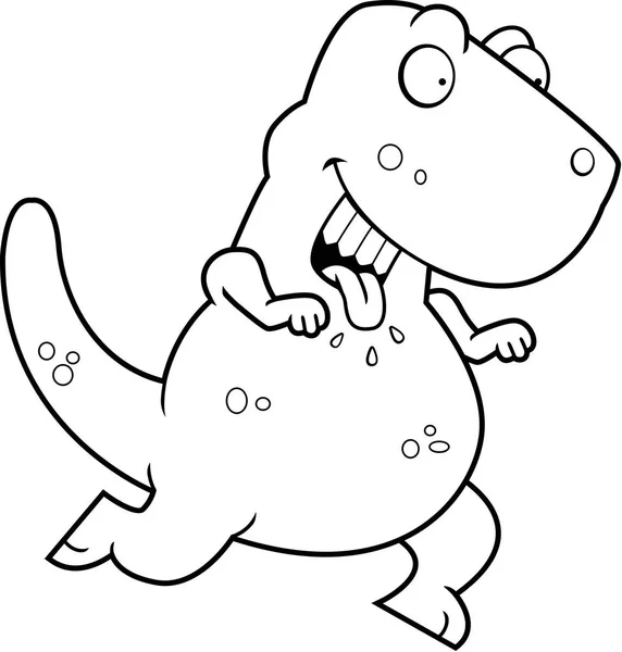 漫画の恐竜の実行 — ストックベクタ