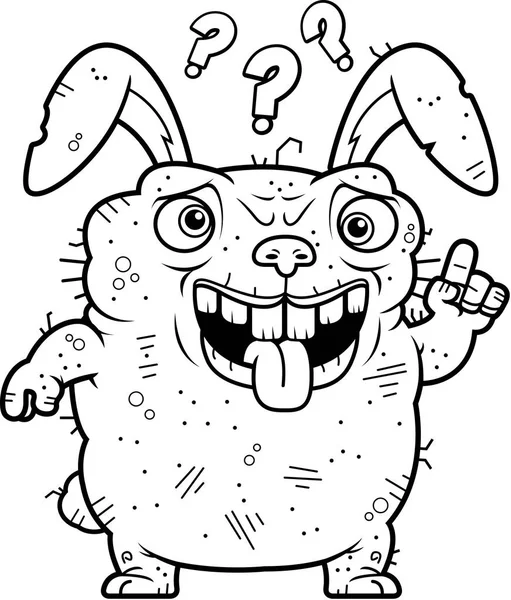 困惑的丑陋兔子 — 图库矢量图片