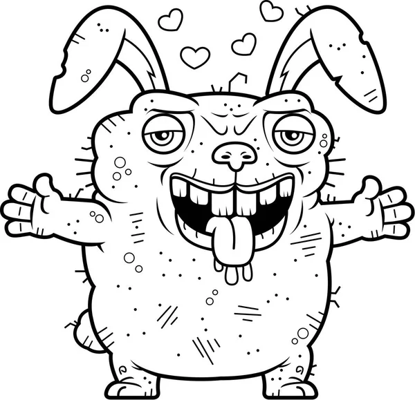 丑陋的小兔子的拥抱 — 图库矢量图片