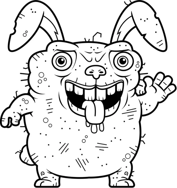 Ošklivé Bunny mává — Stockový vektor