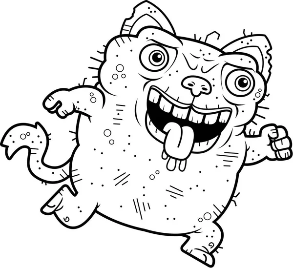 Ošklivé kočka běžící — Stockový vektor
