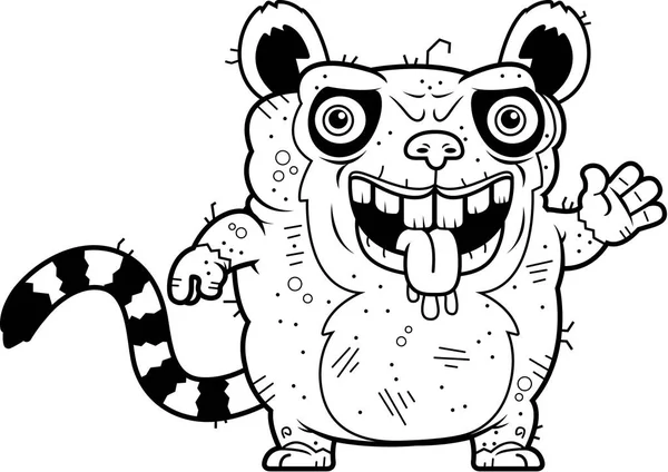 Lemur feo ondeando — Vector de stock