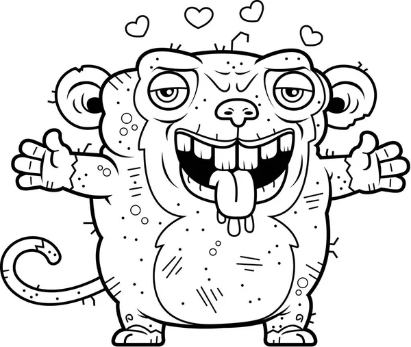 丑猴子拥抱 — 图库矢量图片